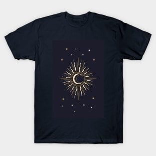 Golden Moon and Sun Astrology T-Shirt